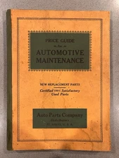 1924 Price Guide for Automotive Maintenance Paperback