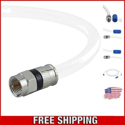 High-Speed 6 ft Coaxial Patch Cable - Triple-Shielded & Waterproof Connectors