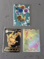 Pikachu Hit Card Lot Gold ID, Chinese 25th anniversary SLR, Eif origin SAR 003