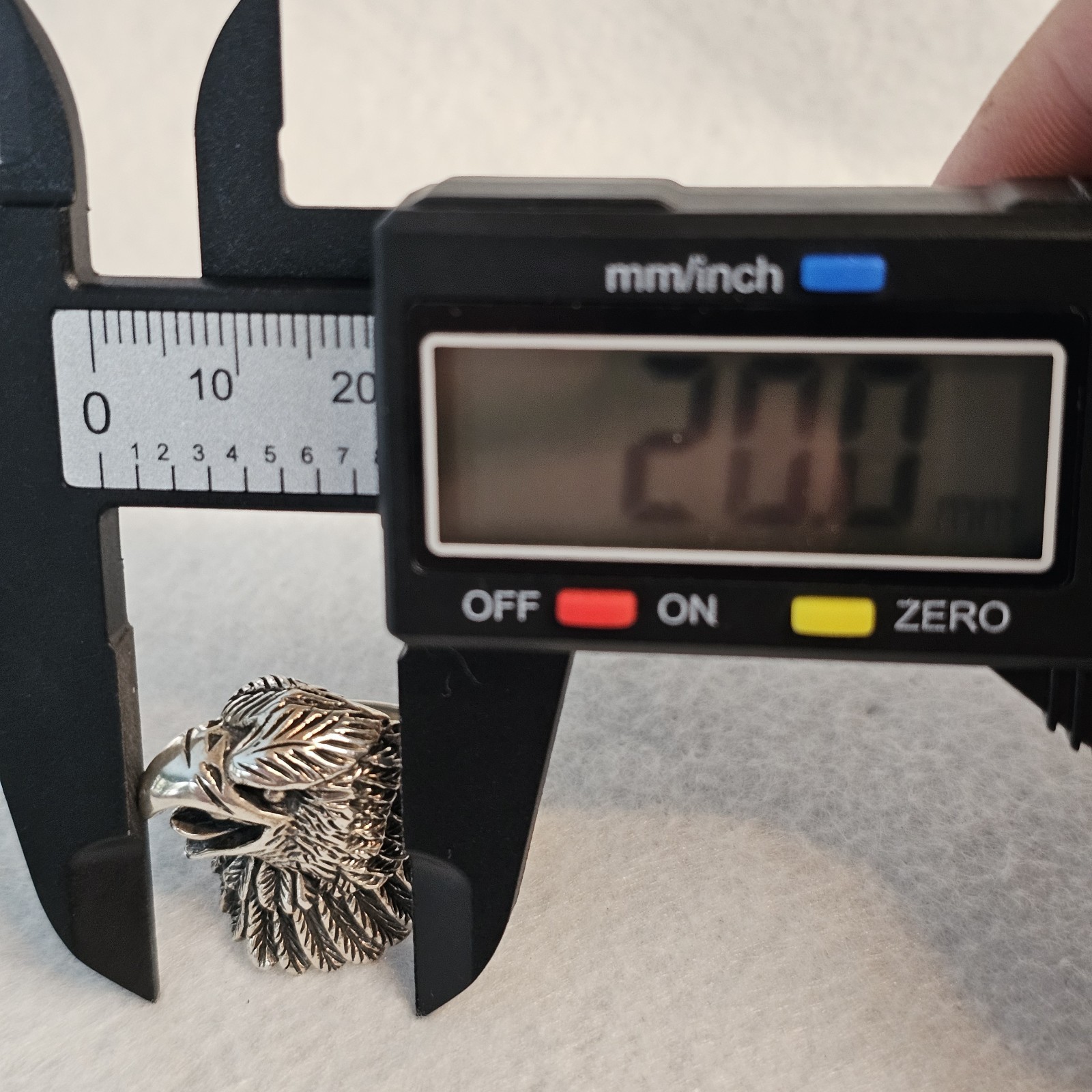 Men’s Solid Sterling Silver 3D Eagle Head Ring Si… - image 14