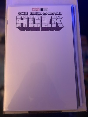Immortal Hulk #1 Blank Cover Variant (Marvel Comics August 2018)