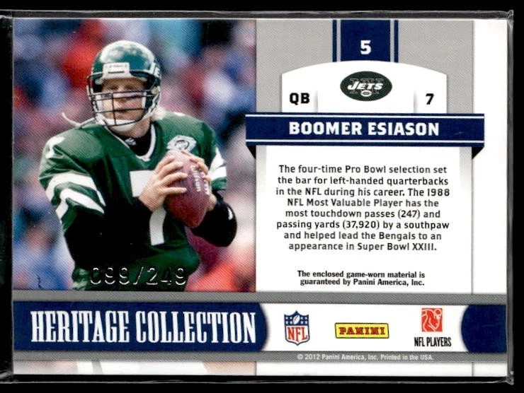 L11,297- 2011 Totally Certified Heritage Collection Jersey #5 Boomer Esiason/249 - Image 2 of 2