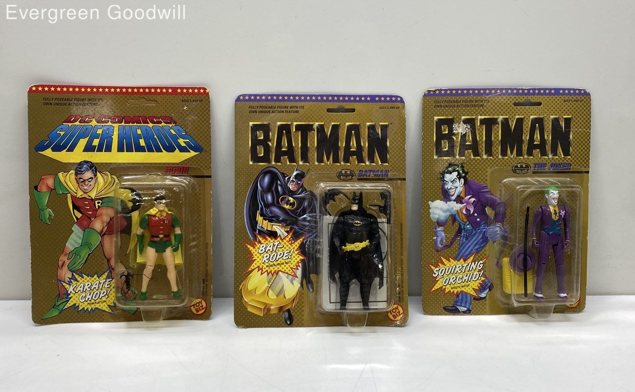 VTG 3pc Toy Biz DC Comics Superheroes Batman Figures IOP (1989)