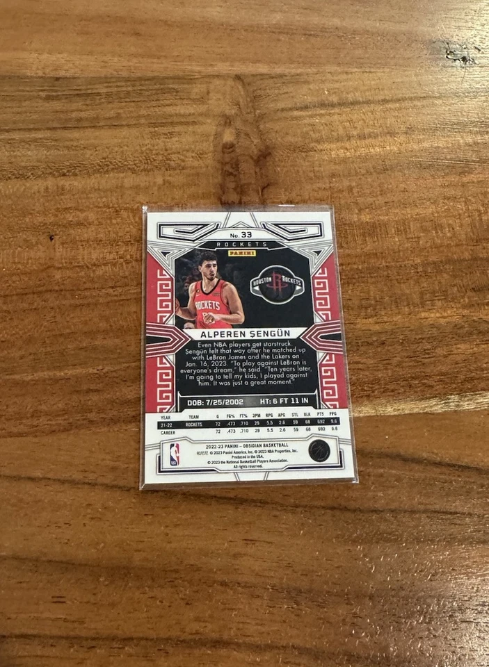 Alperen Sengun 2022-23 Panini Obsidian White Pulsar Etch Flood SSP NRMT+ Houston - Image 2 of 2