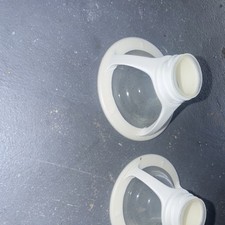 Set of 2 Breast Cushion Bodies Clear and White Plastic Flanges Shields