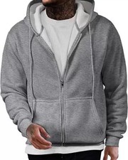 Men's Long Sleeve Zipper Hoodie Autumn Winter Fashion Casual Loose Fit Sweatshir