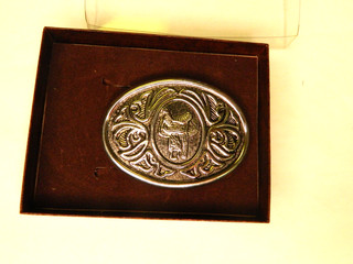 Avon Horse Saddle Western Cowboy Oval Silver Belt Buckle Rodeo Rancher Box