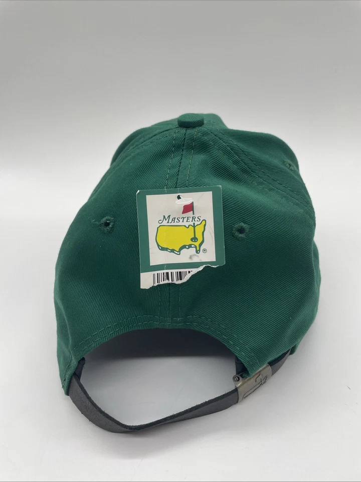 Gorra de golf Masters verde esmeralda hecha en EE. UU. aguja americana, correa trasera de cuero Foto 3 de 4
