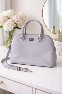 Michael Kors Gray Saffiano Leather Satchel Dome Crossbody  display picture 1