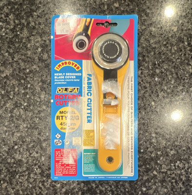 OLFA RTY-2/G 45mm Rotary Cutter Fabric Cutter with Yellow Handle