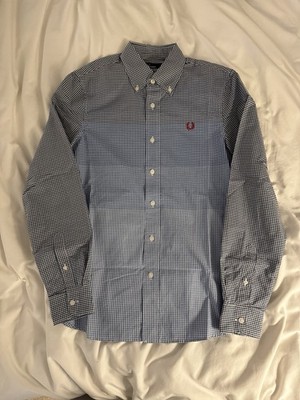 Fred perry Men s Ombre Blue Check Shirt Size Small New Without Tags