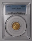 1904 $2.50 Liberty Head Eagle Gold Coin PCGS  MS62
