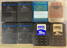 Sony Playstation 2 PS2 Memory card lot - 7 PS2 cards, 1 PS1 card
