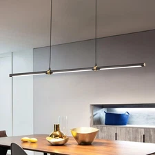 Modern Dimmable Linear Pendant Lighting Dimmable Chandelier 47.24 in Adjustab...