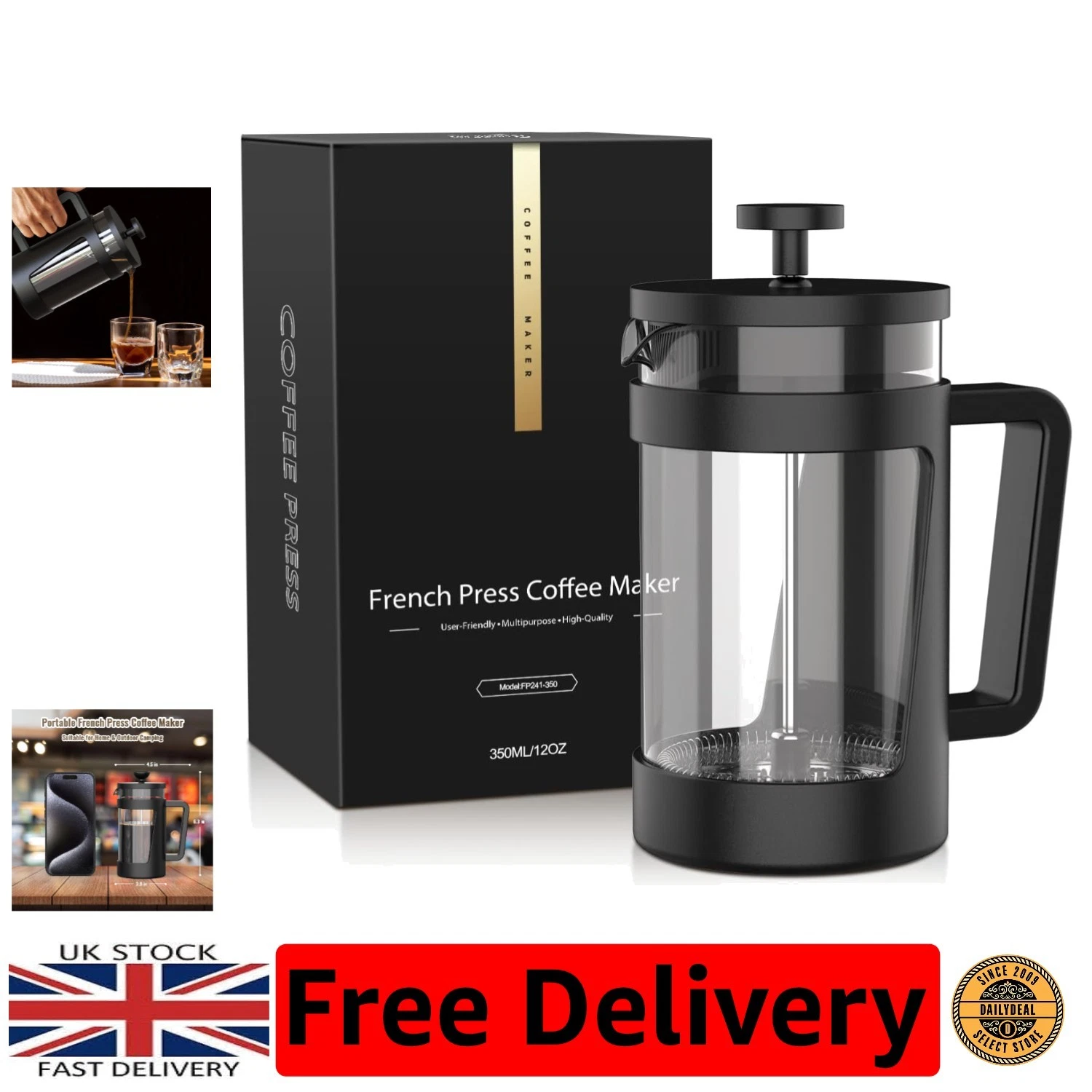 Cafetiere 1 Cup French Coffee Press, Small Cafetiere 1 Cup, Coffee Press for ...