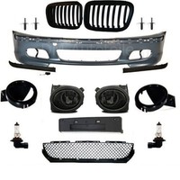 SET StoßStange +Nebel Smoke FüR M + Grill Schwarz Passt FüR BMW E46 98-01+ABE*