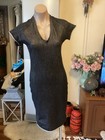 SCANLAN AND THEODORE dark Blue Denim Look Fitted Dress Size S