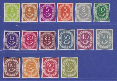 Bundesrepublik 1951 Posthornsatz  Mi.-Nr. 123-138 kpl. postfrisch ** - Bild 1 von 2