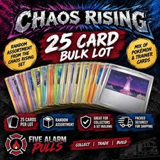 Five Alarm Pulls Chaos Rising Pokémon TCG 25-Card Bulk Lot Random Assortment
