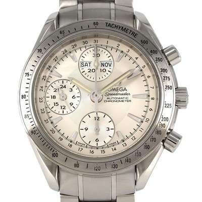 Omega Speedmaster Day-Date 3221.30 Automatic Watch Men's Silver Used
