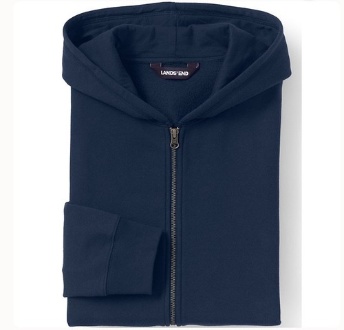 Lands End Men’s Classic Navy Sweater Size Large Front Zipper With Front Pockets - Picture 2 of 2