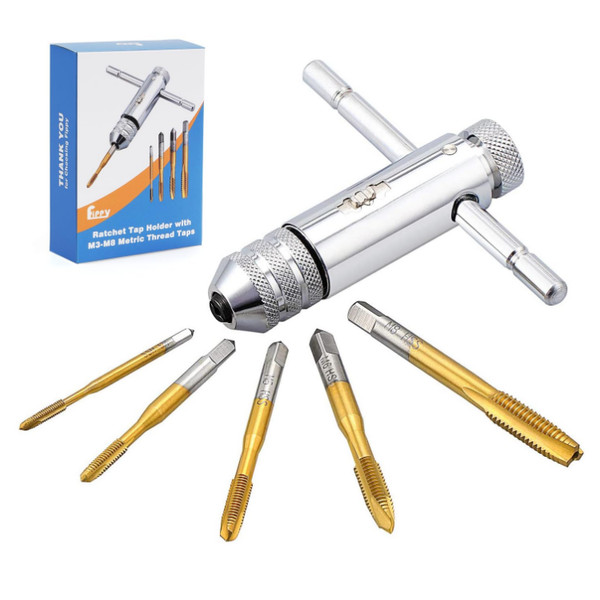 Gewindebohrer Set M3 M4 M5 M6 M8 Hss Titanbeschichtet-image