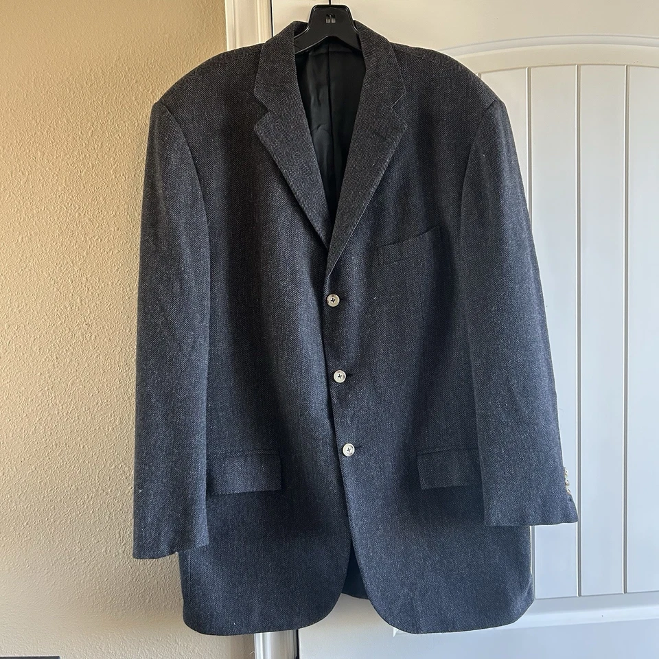 Blazer Polo Ralph Lauren Vintage Italia Chaqueta de Lana Espiga Foto 3 de 4