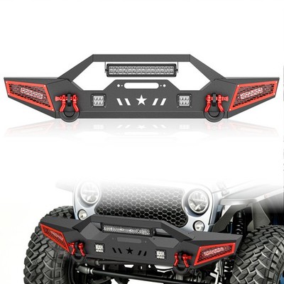 Front Bumper For 2007-2026 Jeep Wrangler JK JL & Gladiator JT 4 DR W/Winch Plate