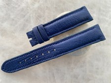 18mm/16mm Blue Ostrich Leather Padded Watch Strap Band