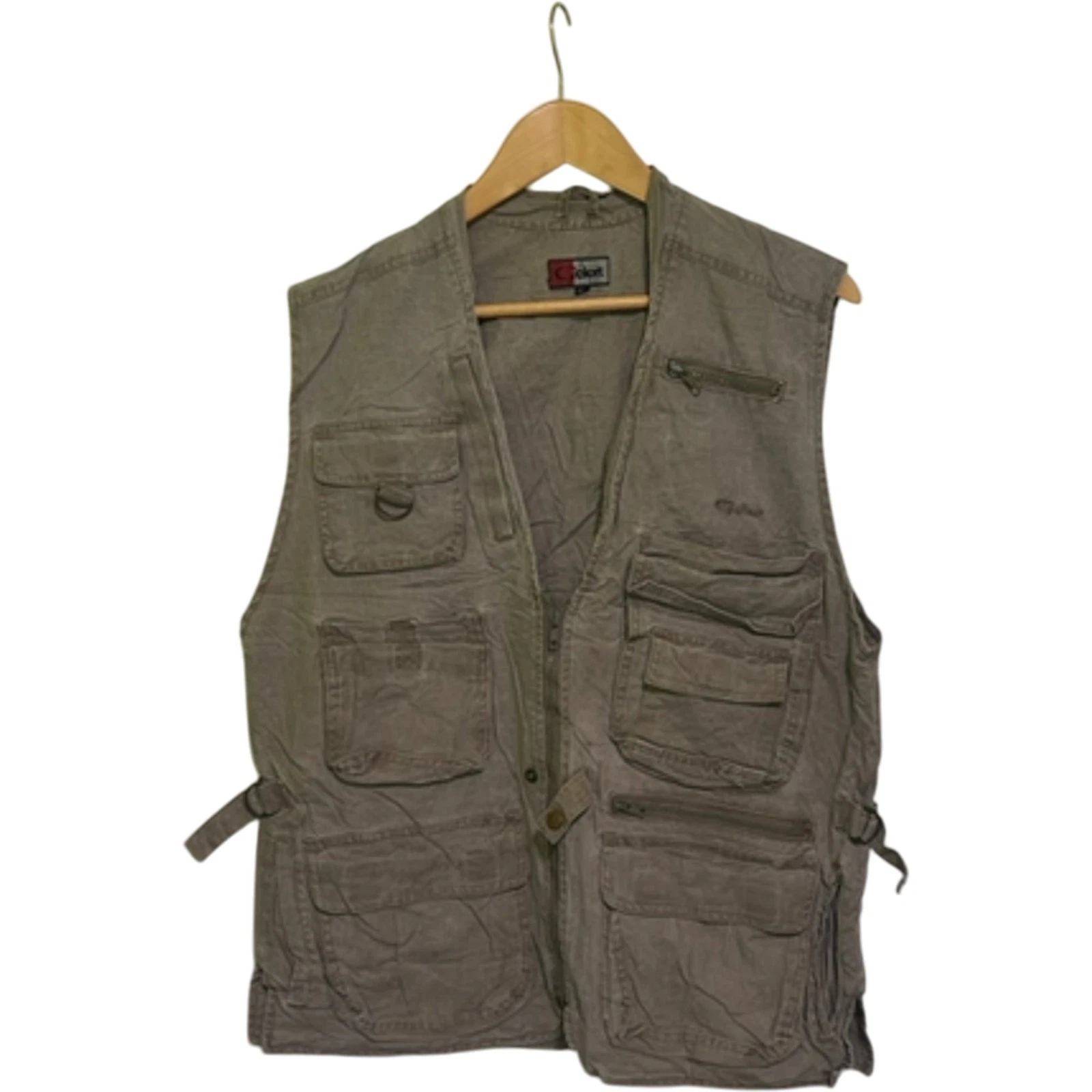 Gelert Fishing Vest Men's Size M Khaki Multi-Pocket 100% Cotton Outdoor Hunting
