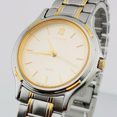 Seiko Lucent Watch Gold Timepiece Battery Replaced Genuine Vintage Style