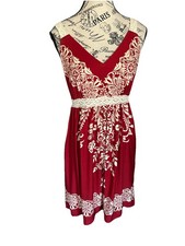 Women Maurice’s Red Holidays Boho Midi Lace Pull On Tank Dress Evening Outings