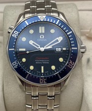 Omega Seamaster Gents Quartz Watch Blue Wave Dial 41mm Bond 2221.80.00