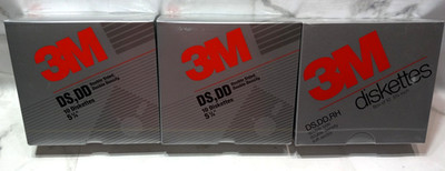 (3) Boxes 3M Diskettes DS, HD Box of 10-(5 1/4'') HIGH DENSITY 30 Total Diskettes