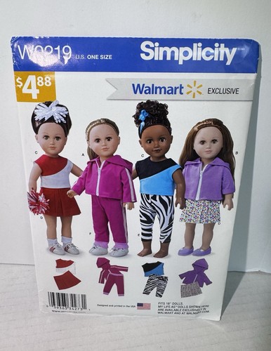 Simplicity 18" Walmart Doll Clothes Pattern W0261 W0218 W0115 W0219 Uncut New - Picture 5 of 13