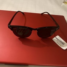 Ray-Ban Square Sunglasses Black Plastic Frame Black Plastic Lens RB3916 Men's