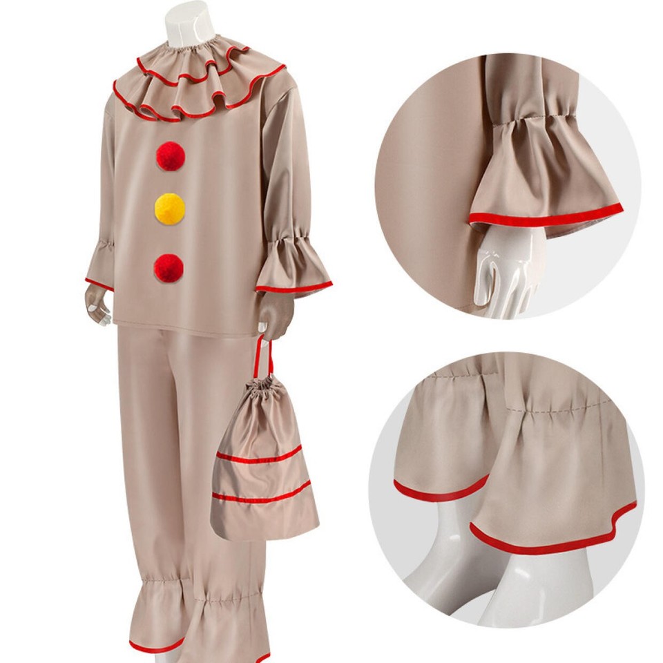 Historia de Terror Payaso Torcido Disfraz Juegos con disfraces Traje de Halloween Carnaval Vestido Divertido