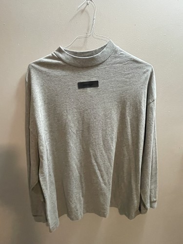 Fear of God Essentials SS24 Long-Sleeve Tab Tee Dark Heather Mens XS