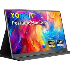 15.6" Portable FHD IPS Monitor, USB-C Plug Play, Travel Screen, Built-in Speak