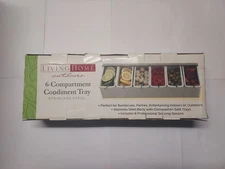 6 Compartments Condiment Dispenser Chilled Server Caddy Food Tray Salad Bar New