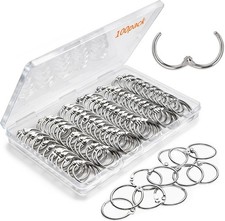 100 Pack-1" Binder Rings Loose Leaf Binder Book Rings with Metal Nickel Plated