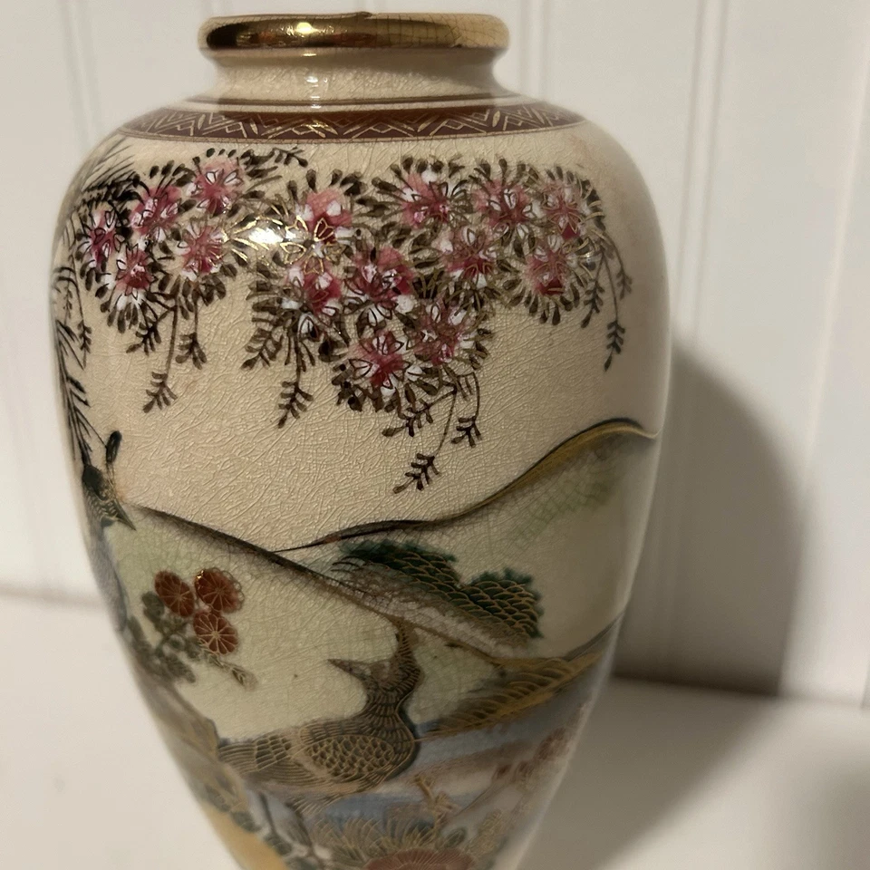 VINTAGE ANDREA BY SADEK PORCELAIN PEACOCK VASES (MADE IN JAPAN) Satsuma Ware - Image 2 of 4