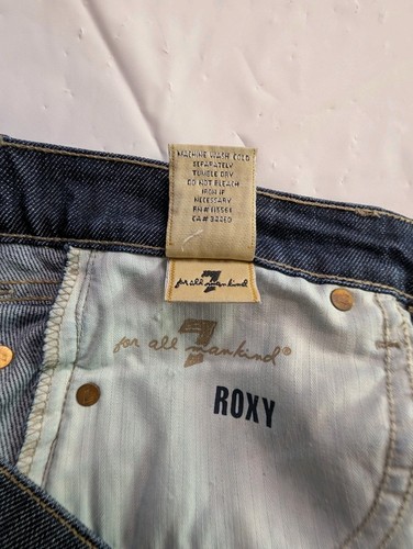 Seven 7 For All Mankind Jean Skirt Roxy Jean Skirt Size 27 Dark Blue Denim - Picture 5 of 9