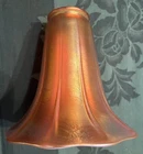 LARGE Unsigned STEUBEN Gold Aurene Art Glass Lamp Light Fixture Shade 2-1/4 Fit