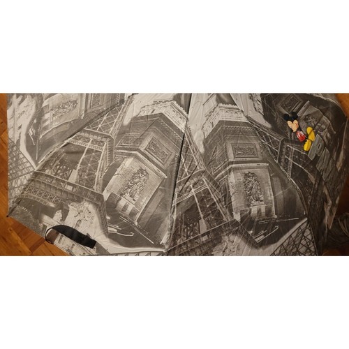 RARE Mickey Mouse PARIS UMBRELLA black & white collapsible SEE DESCRIPTION rain - Picture 6 of 12