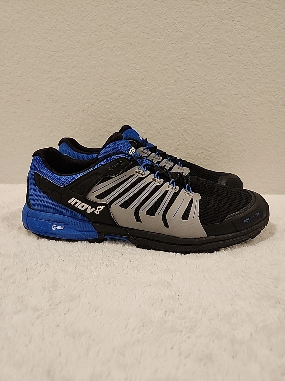 Men's 11.5 Inov-8 Roclite G 275 trail running shoes Sneakers Black Blue Gray