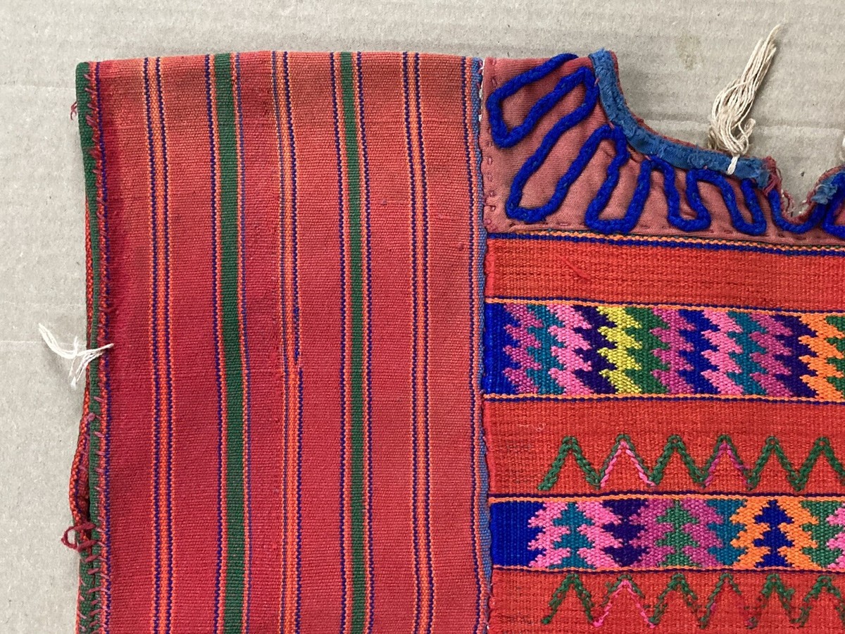 Vintage Antique Child's Embroidered Indian Textile Huipil Todos