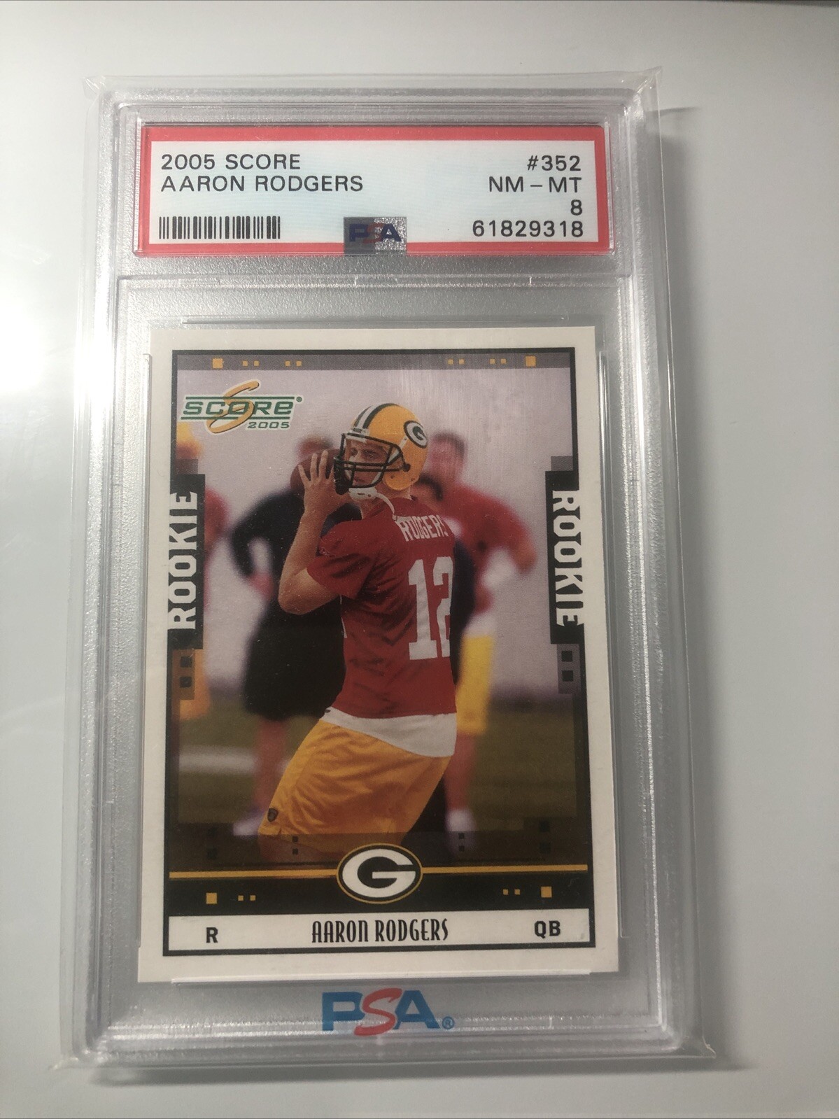 PSA 8 2005 Score #352 Aaron Rodgers (RC)