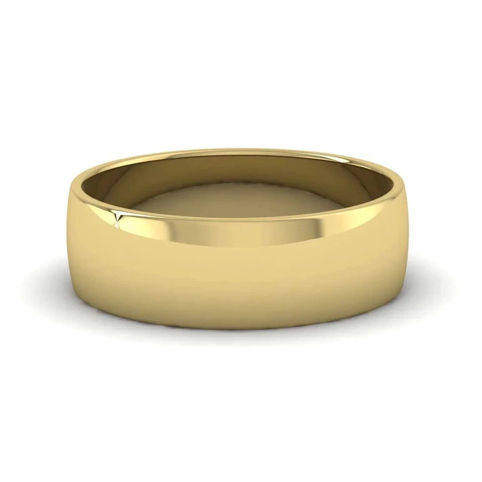 9ct Yellow Gold Wedding Band Ring Shaped 9ct Wedding Engagement Gold Filled Ring - Image 2 of 4