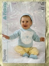 Patons knitting pattern 3484. Cat sweater 18-24" DK. Original